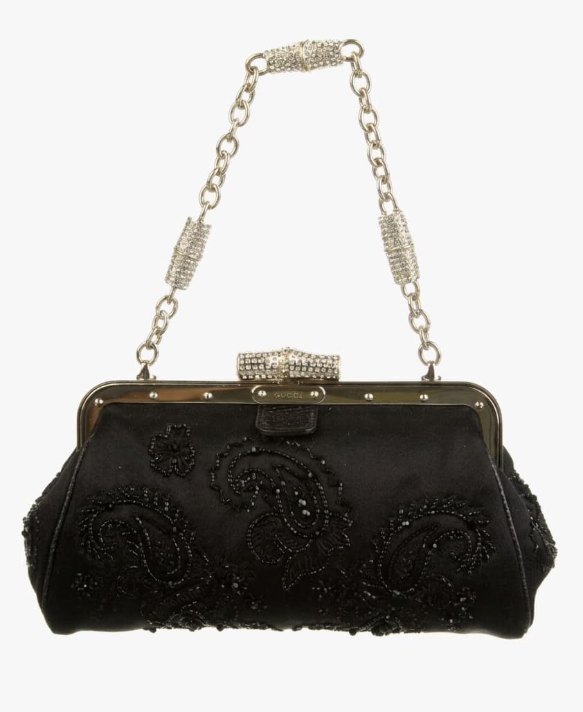Gucci Black Beaded Clutch