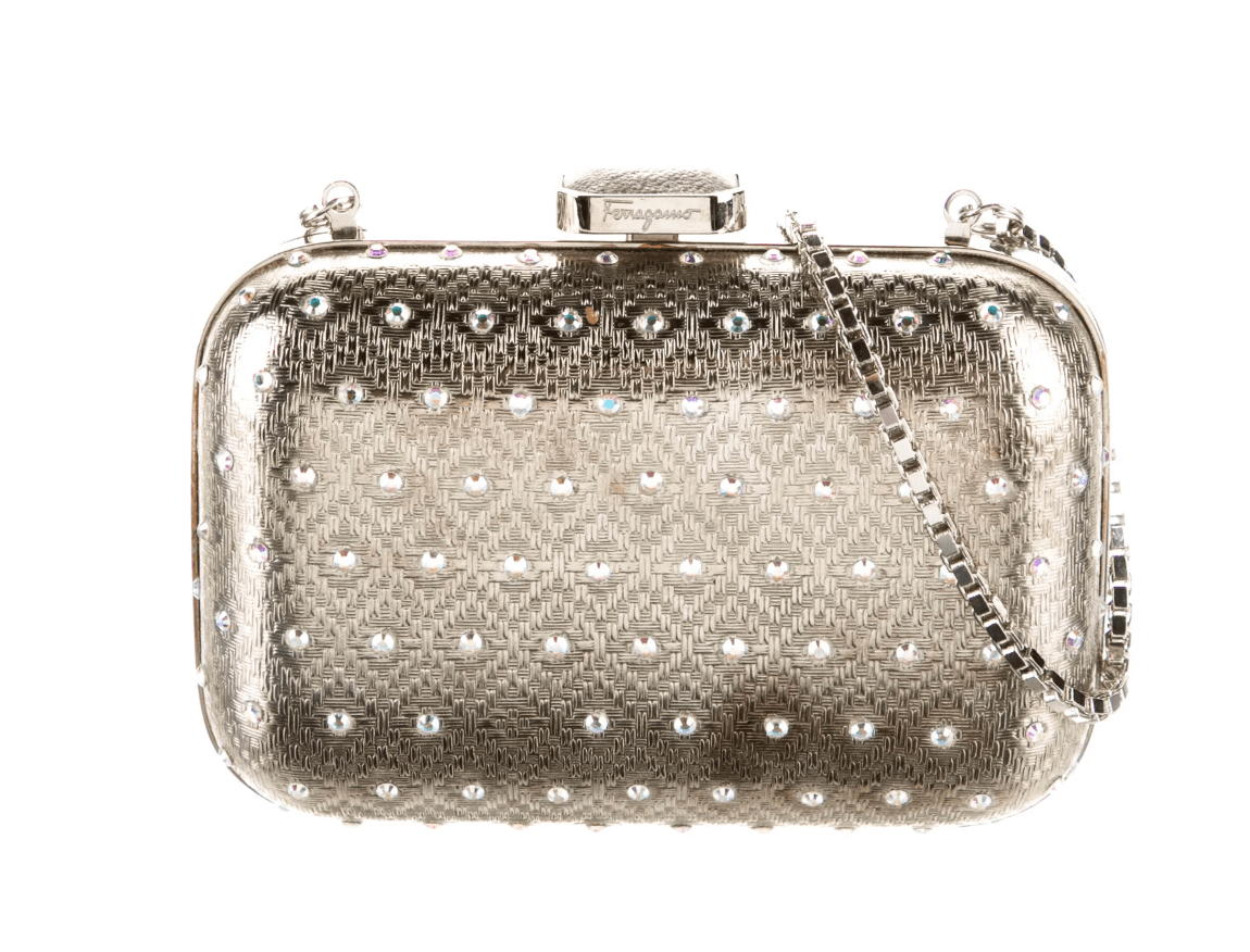 Ferragamo Crystal Embellished Clutch