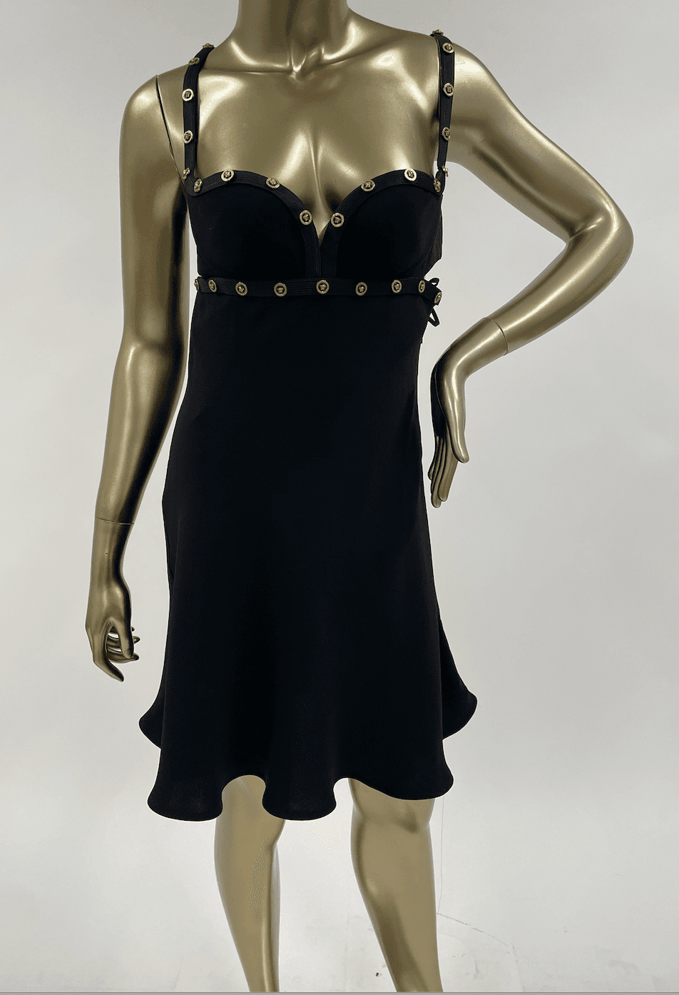 Versace Black Dress With Gold Hardware
