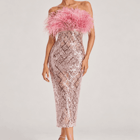 Bronx And Banco Pink Feather Dress — image 2