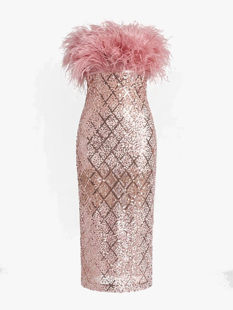 Bronx And Banco Pink Feather Dress