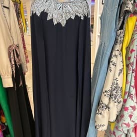 Oscar De La Renta Cape Gown Navy — image 1