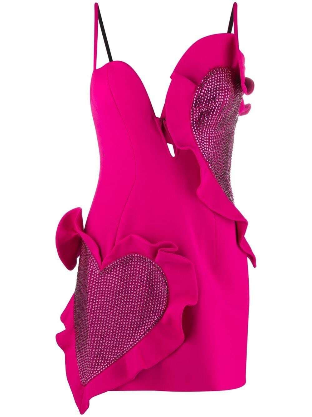 Area Pink Crystal Heart Mini Dress Size 6