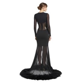 The Attico Feather Trimmed Cut Out Gown — image 4