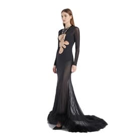 The Attico Feather Trimmed Cut Out Gown — image 6