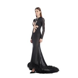 The Attico Feather Trimmed Cut Out Gown — image 7