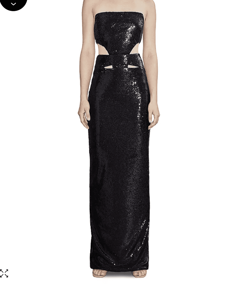 Cushnie Et Ochs Sequin Black Strapless Gown