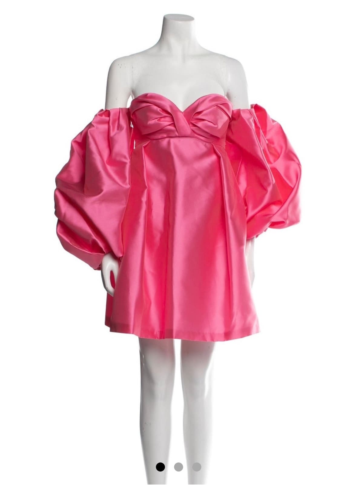 Carolina Herrera Off The Shoulder Long Sleeve Pink Mini Dress