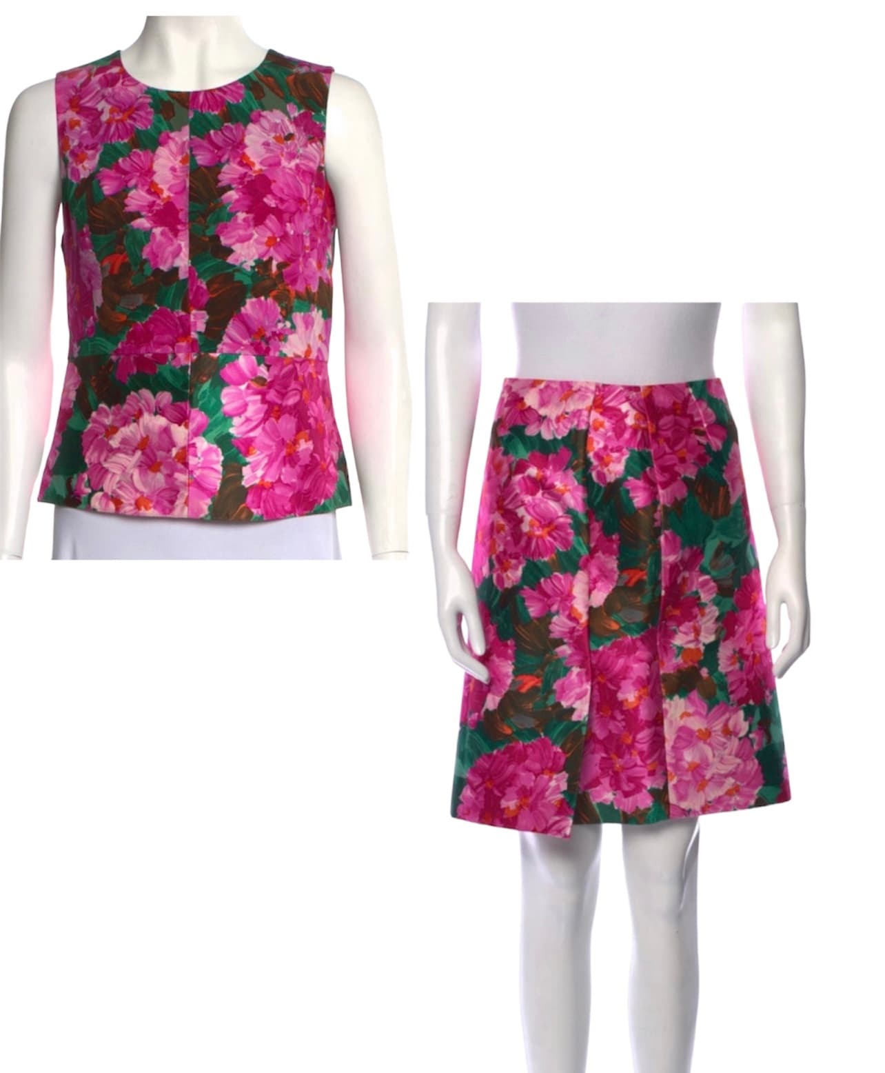 Balenciaga 2008 Floral Skirt Set