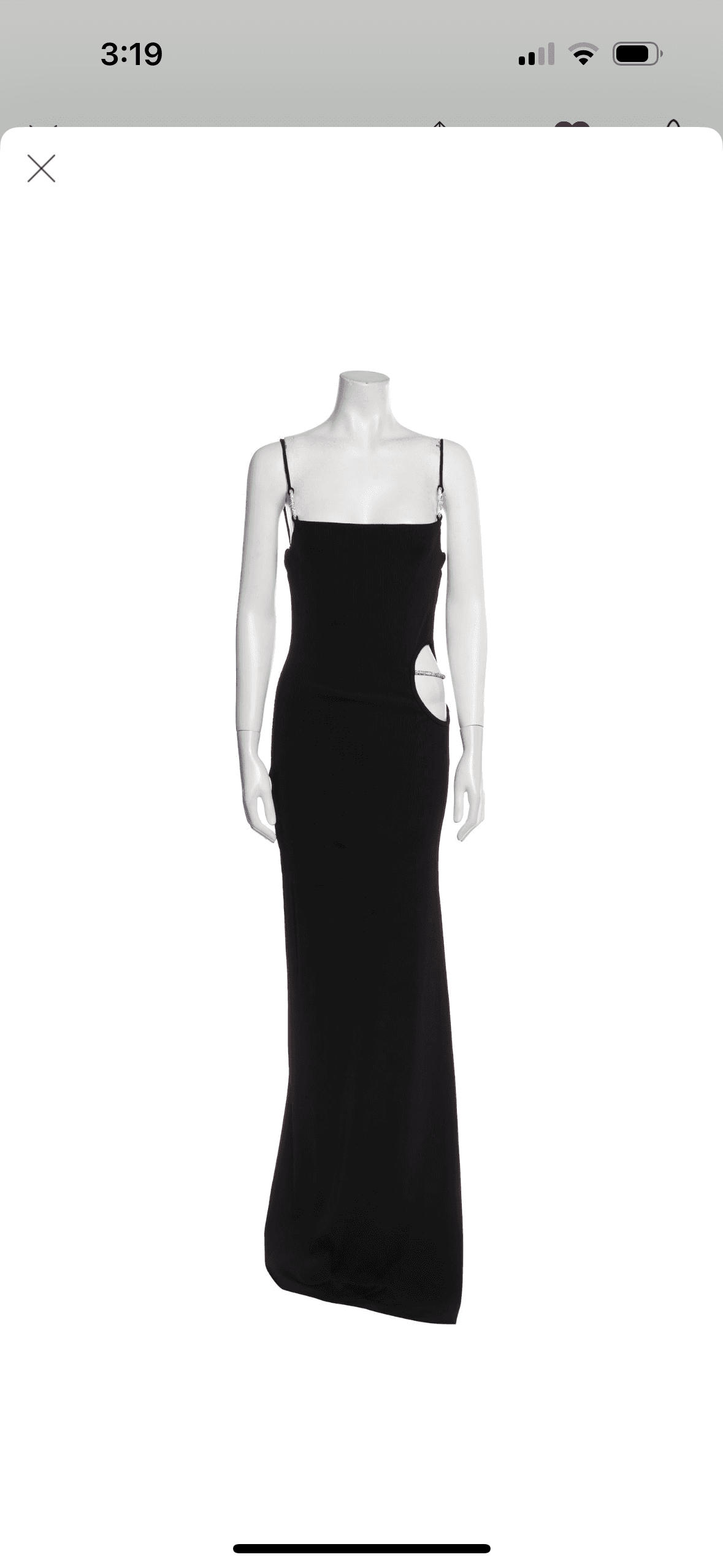 Mach And Mach Black Cut Out Gown Small