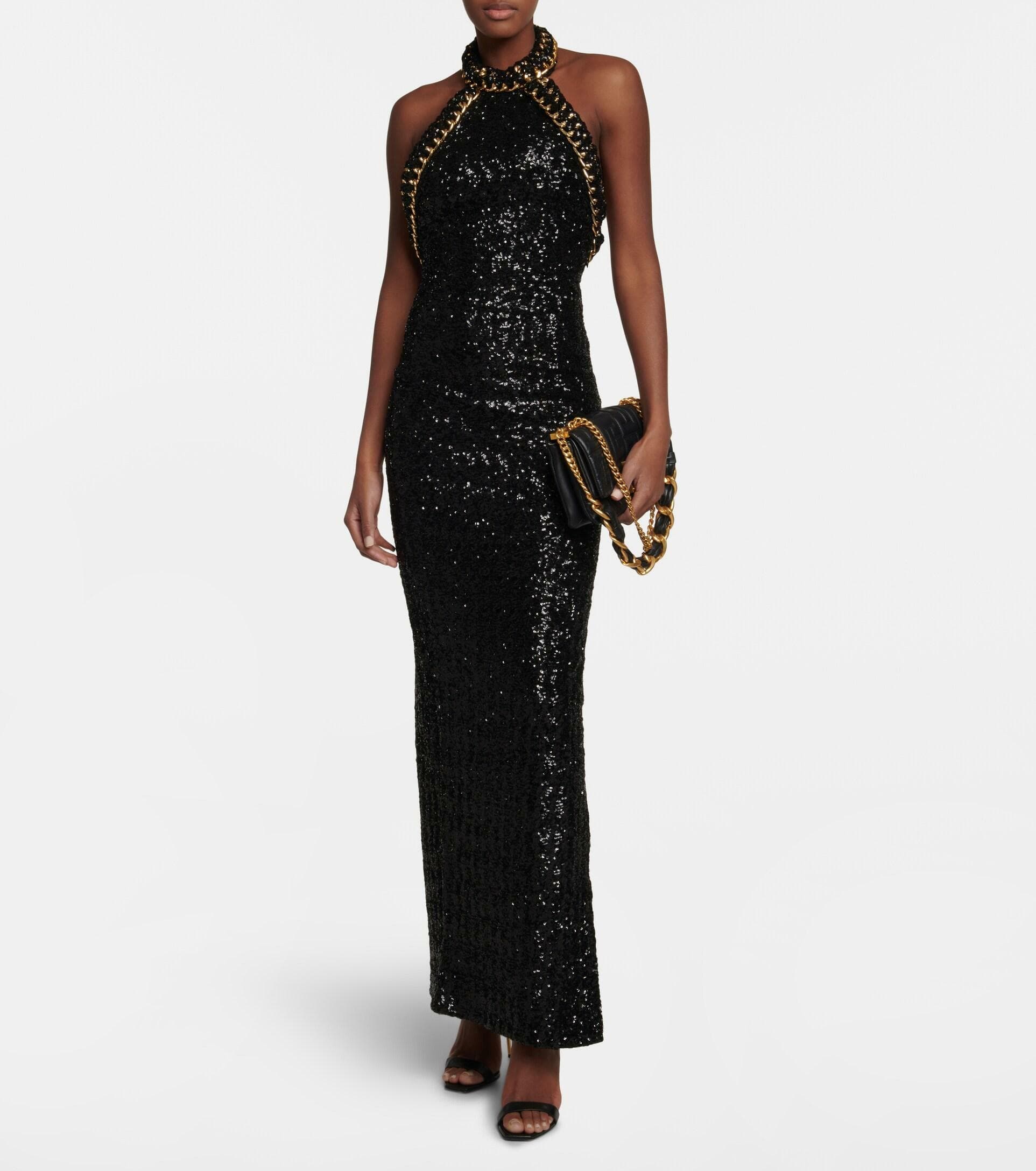 Balmain Chain Halter Dress