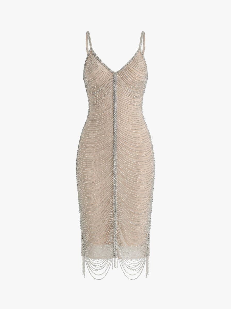 Retrofete Irina Midi Rhinestone Dress