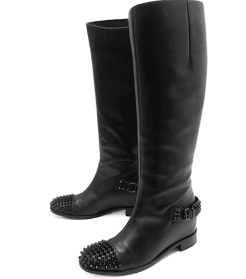 Christian Louboutin Black Studded Boots