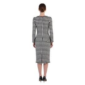 Oscar De La Renta Check Tweed Black And White Midi Dress — image 8
