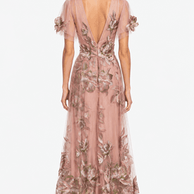 Marchesa Notte Pink Embroidered Gown — image 4