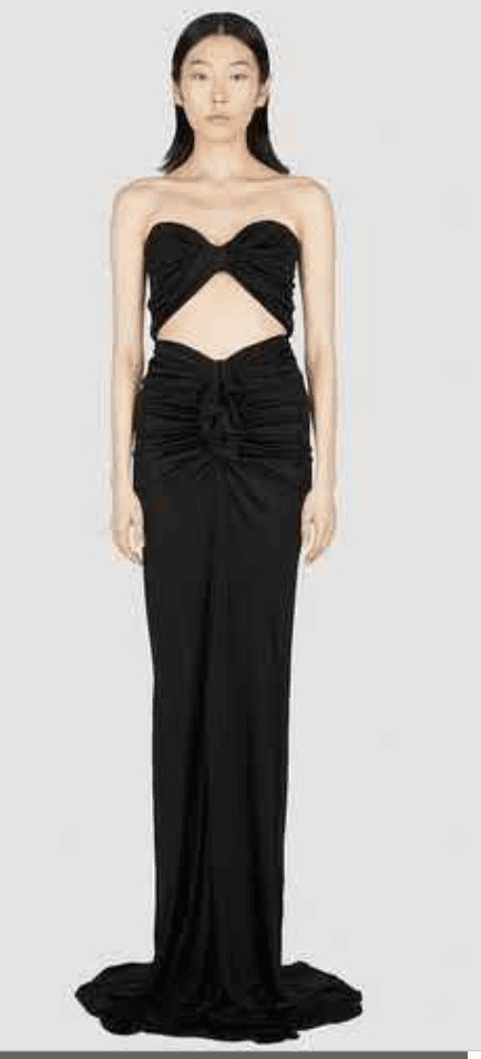 Saint Laurent Cut Out Strapless Gown