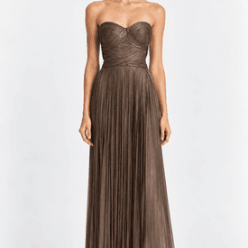 Maria Lucia Hohan Strapless Bronze Gown With Slit — image 3
