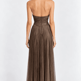 Maria Lucia Hohan Strapless Bronze Gown With Slit — image 4