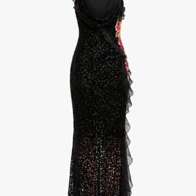 Vintage Christian Dior Dress With Embroidered Flowers — image 2