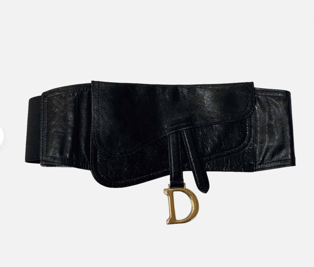 Christian Dior Crinkled Lambskin 135mm Saddle Belt Bag