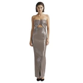 Rick Owens Prong Denim And Beige Sequin Column Dress — image 2