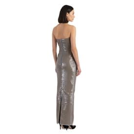 Rick Owens Prong Denim And Beige Sequin Column Dress — image 4