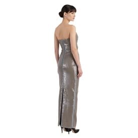 Rick Owens Prong Denim And Beige Sequin Column Dress — image 5