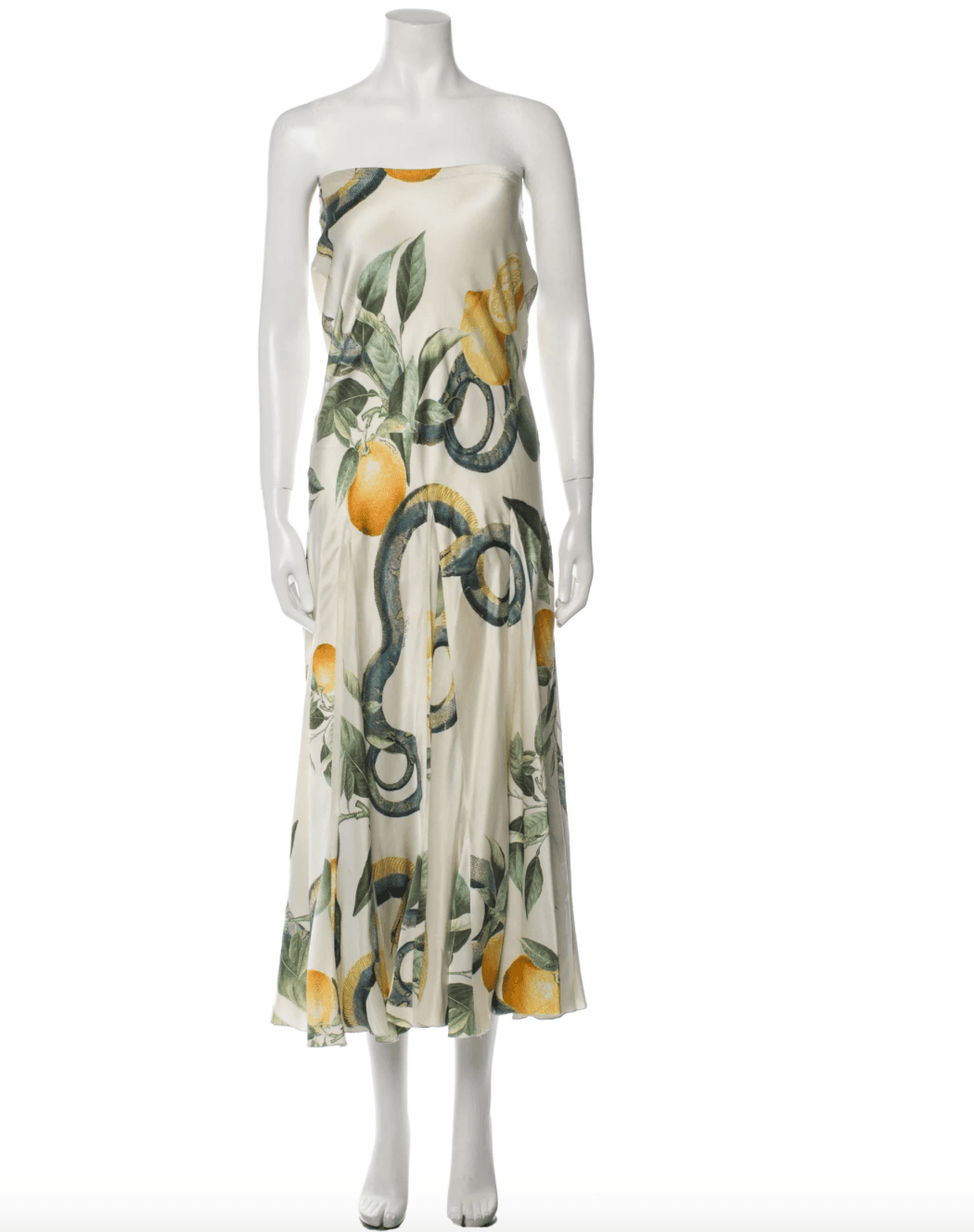 Roberto Cavalli Vintage 2005 Silk Dress/skirt Lemons Snake Print