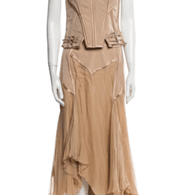 Vintage Versace Spring 2003 Nude Corset And Chiffon Skirt Set 6 — image 1