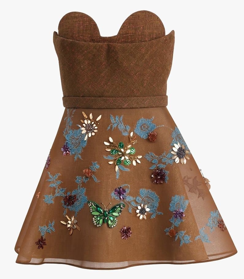 Delpozo 2016 Strapless Silk-blend Dress