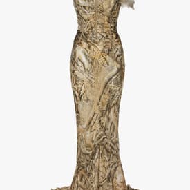 Roberto Cavalli Vintage Runway Printed Silk Corseted Trained Evening Dress Fall/winter 2001 — image 2
