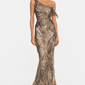 Roberto Cavalli Vintage Runway Printed Silk Corseted Trained Evening Dress Fall/winter 2001 — image 4