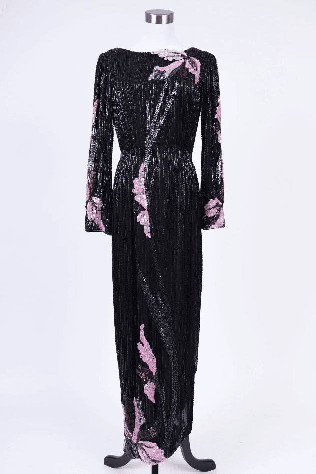 Bob Mackie Beaded Navy Gown