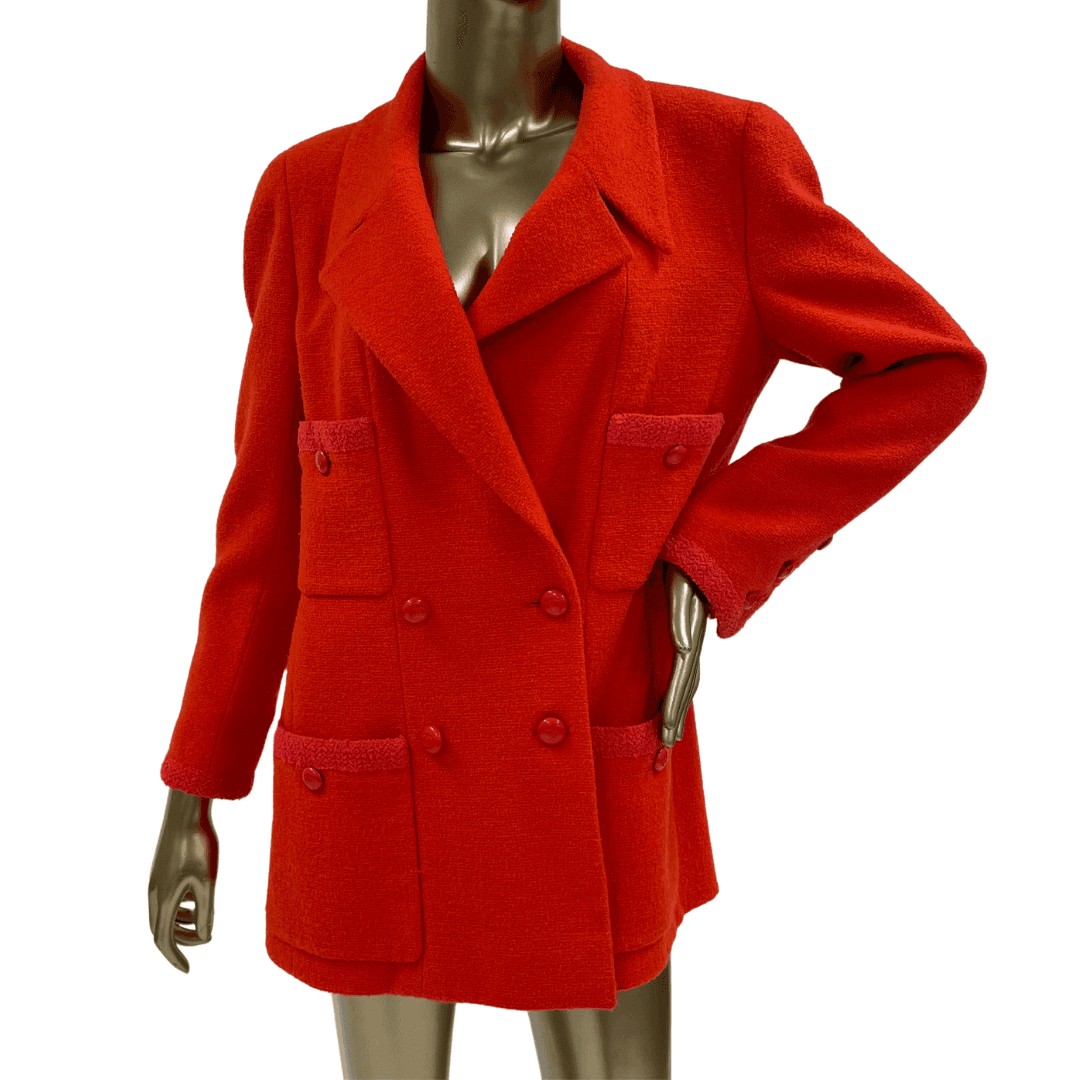 Vintage Chanel Red Double Breasted Jacket