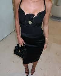 Dolce & Gabbana Flower Detail Dress Black 2004