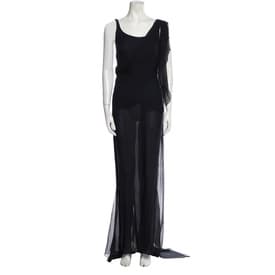 Chanel By Karl Lagerfeld Cruise 2002 Silk Evening Gown Crystal Cc Vintage — image 1
