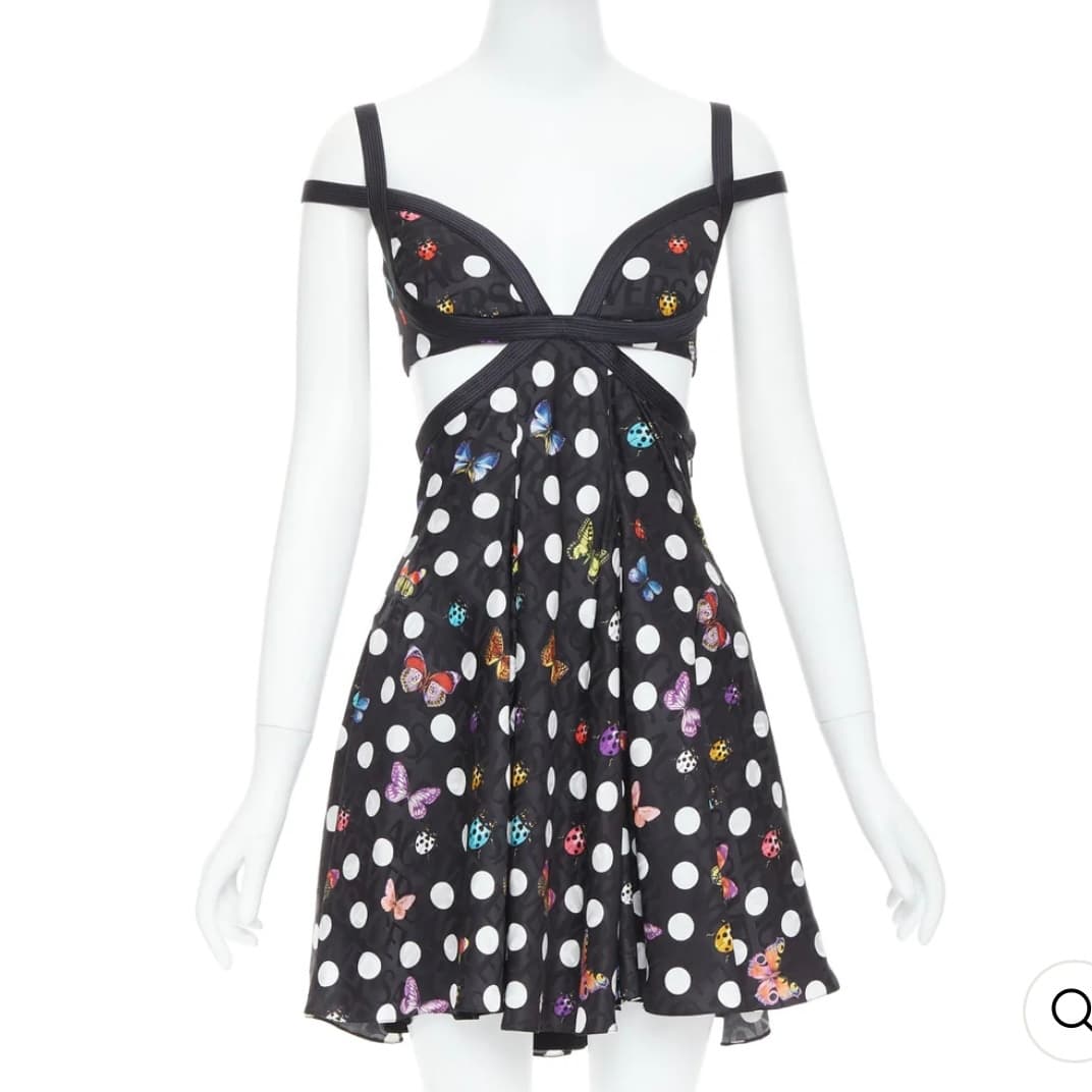 Versace Silk Cut Out Mini Dress