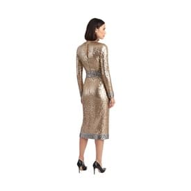 Tom Ford Gold And Silver Square Sequin Long Sleeve Midi Dress — image 5
