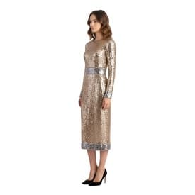 Tom Ford Gold And Silver Square Sequin Long Sleeve Midi Dress — image 8