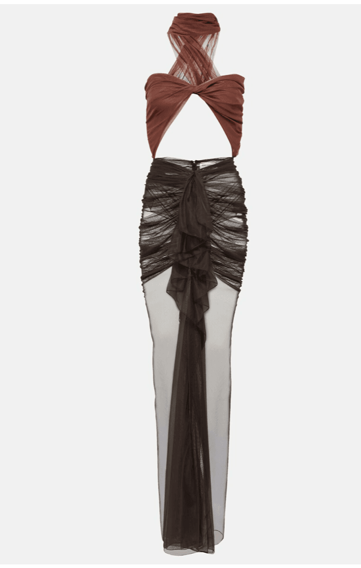 Saint Laurent Cutout Ruched Tulle 2023