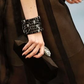 Rare Chanel 2008 Swarovski Cc Black Satin Clutch — image 2