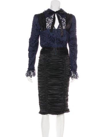 Dolce & Gabbana Embellished Lace Skirt Set