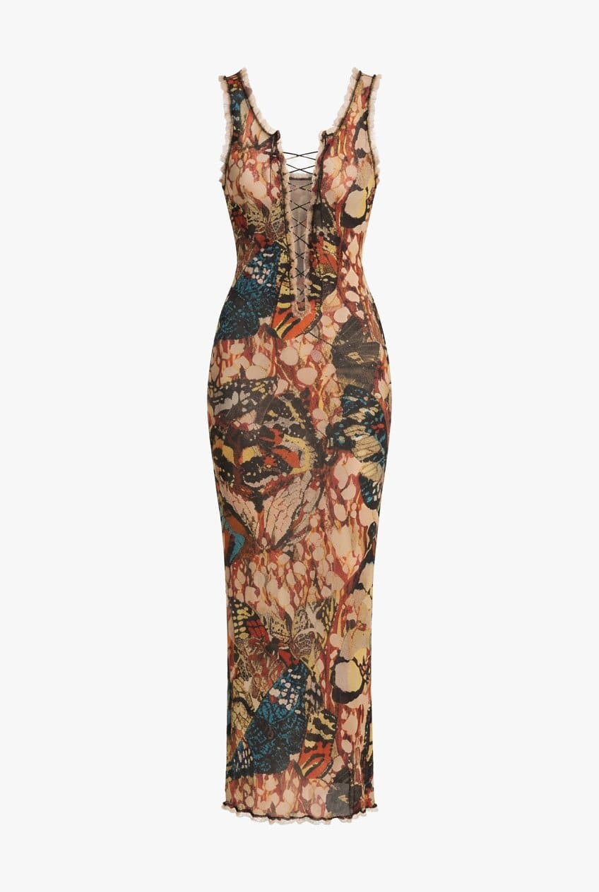 Jean Paul Gaultier Vintage S/s 2003 Maxi Butterfly Dress