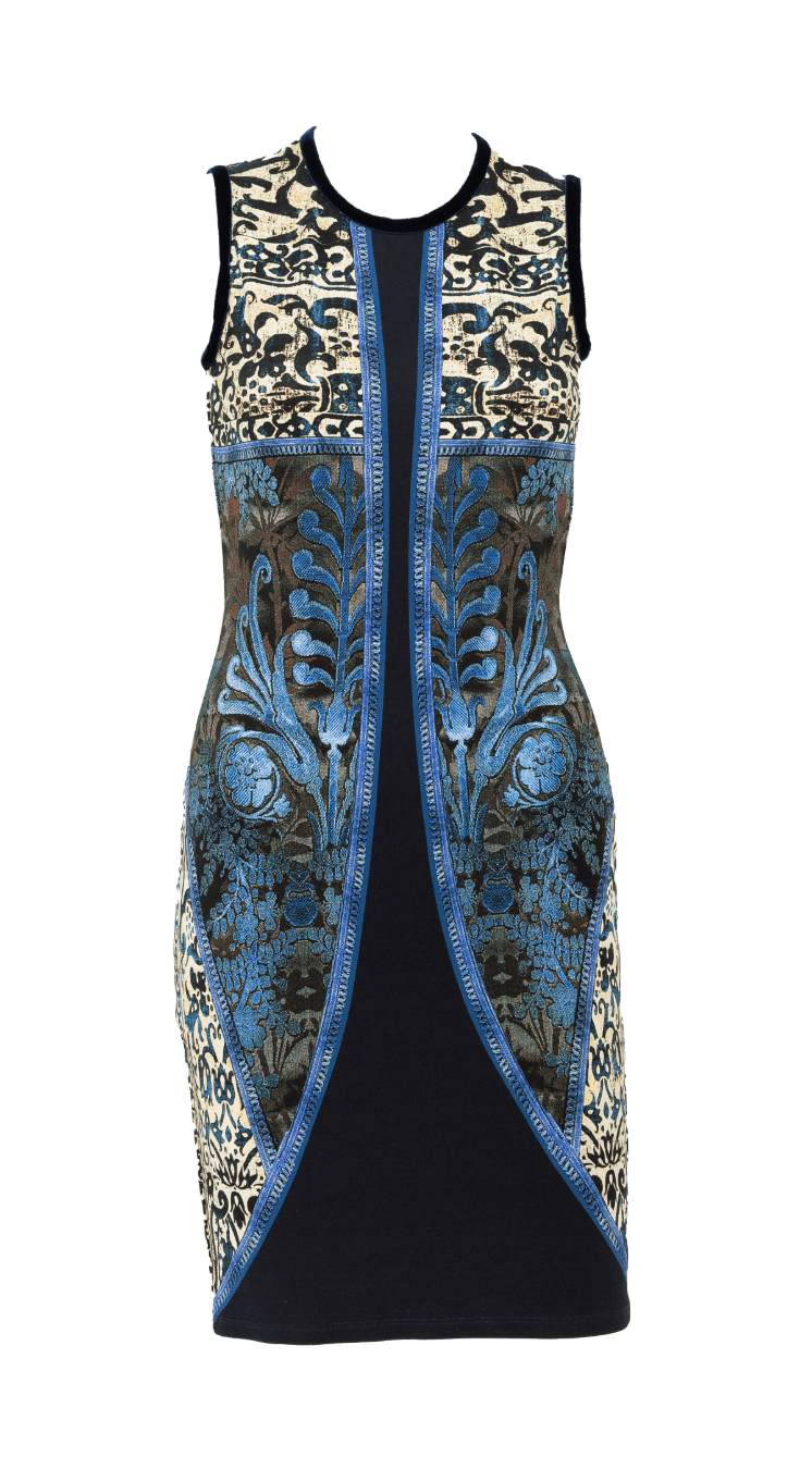 Roberto Cavalli Patterned Blue Dress