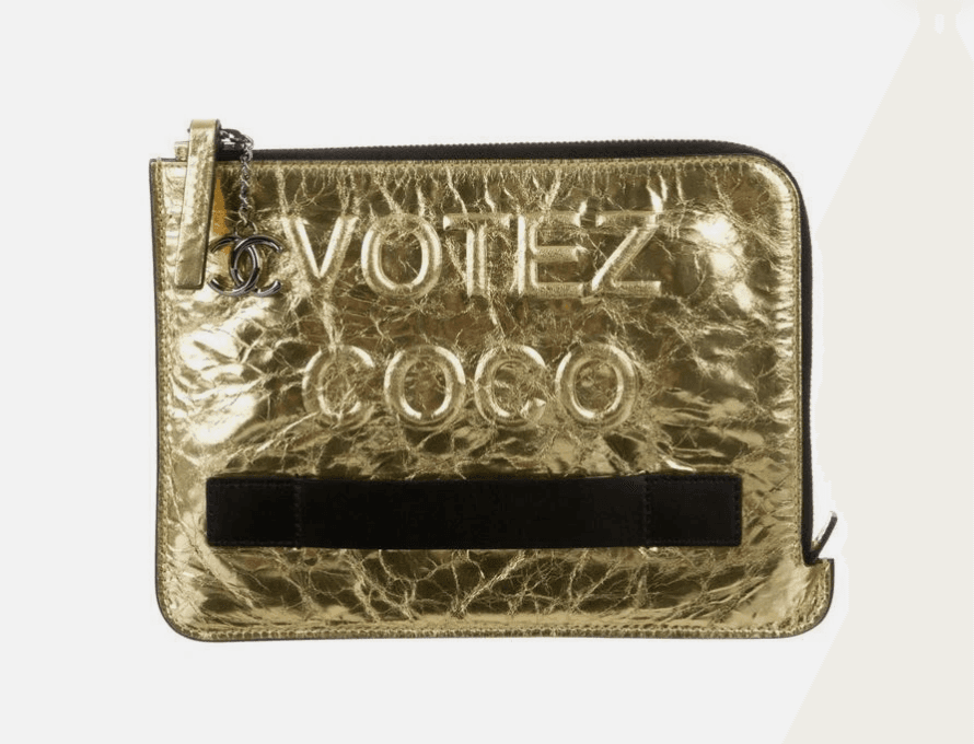 Votez Coco Chanel Gold Clutch