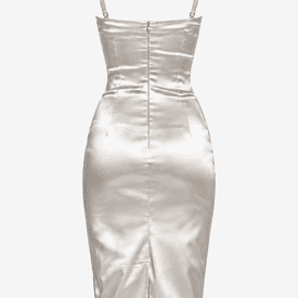 Vintage Dolce Silver Midi Dress With Bra — image 2