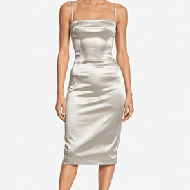Vintage Dolce Silver Midi Dress With Bra — image 3