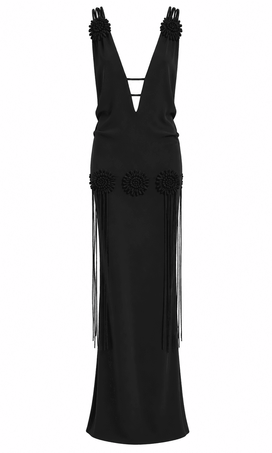 Bestow-Dana 2001 YSL by Tom Ford black plunge dress 6- Store Manager #7423