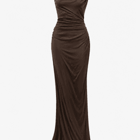 S/s 2005 Roberto Cavalli Runway Brown Backless Embellished High Slit Gown  — image 2