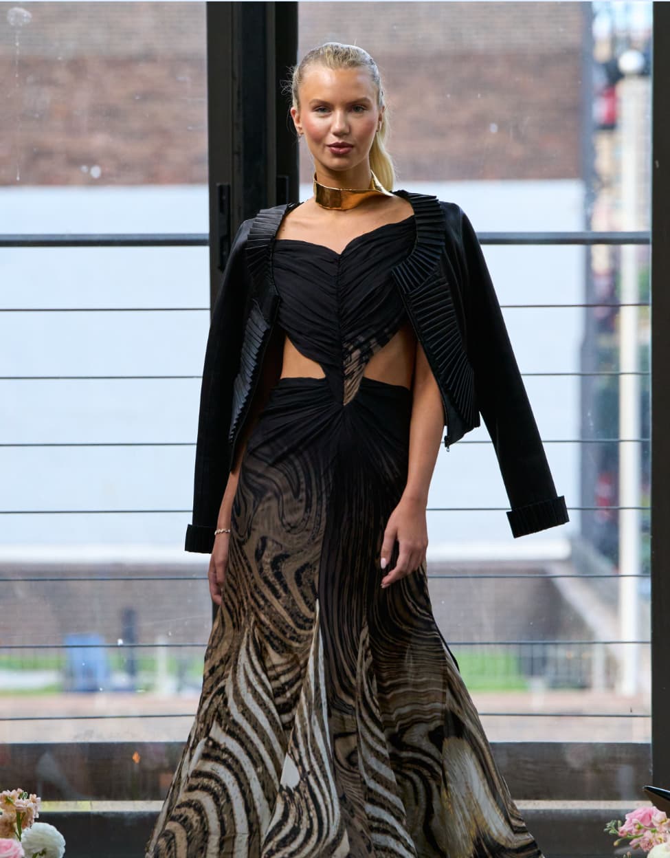 Roberto Cavalli vintage black leopard gown